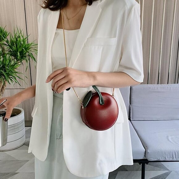 Fruit Shape Handbag PU Leather Small Crossbody Bag for Women Girls - Picture 5 of 7